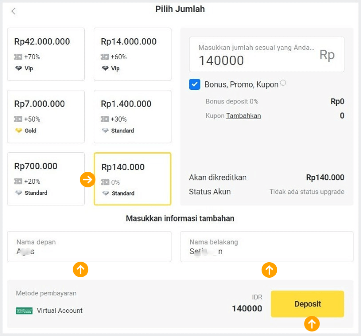 Deposit Binomo dengan Bank Lokal BCA, BRI, BCA