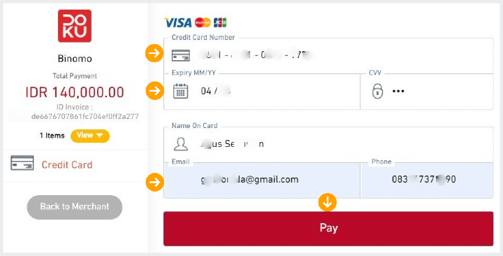 Deposit di Binomo dengan Visa & MasterCard