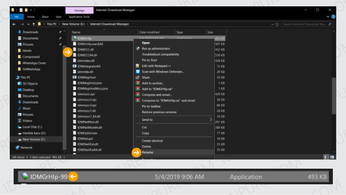 Mengubah Nama File IDM
