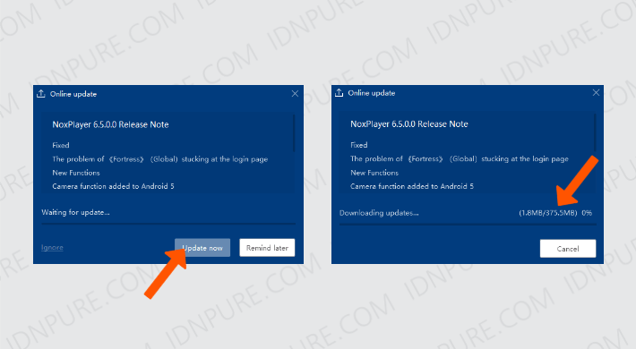 Cara Update Android di NOX