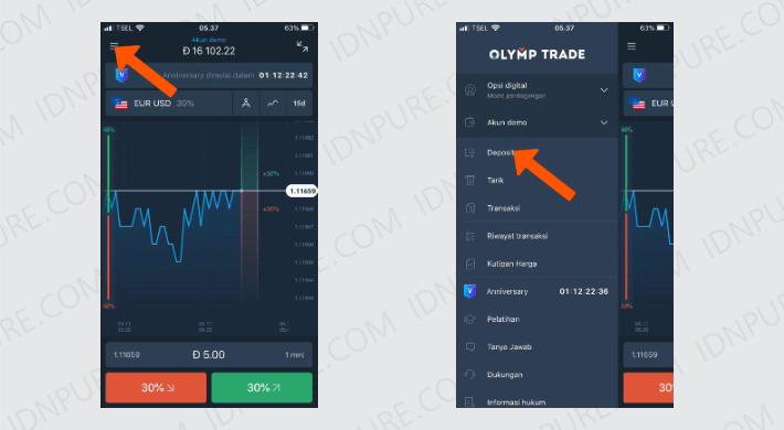 Deposit di Olymp Trade Dengan Ibank