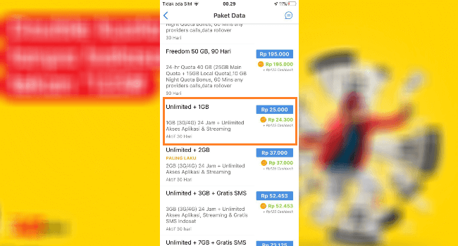 Paket 25Rb Indosat Murah