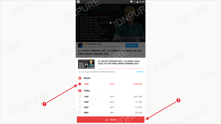 Download MP3 atau MP4 di APK VidMate Versi Lama