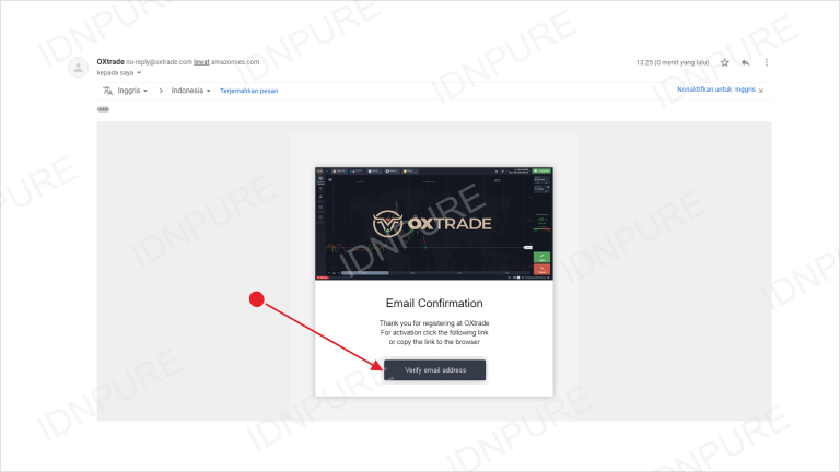 Konfirmasi Account Oxtrade